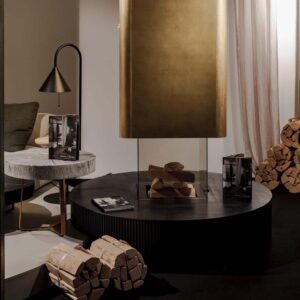 Goldener Kaminofen von Mandl & Bauer