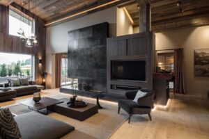 Wohnzimmer mit modernen Elementen von Mandl & Bauer