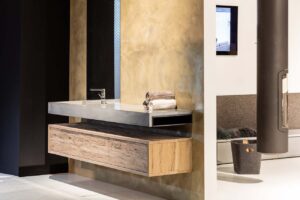 Waschbecken aus Beton mit Ablagefläche von Mandl und Bauer